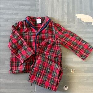 Amiki children baby red plaid cotton pajamas set